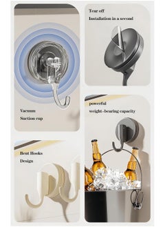 Y&D Suction Cup Hooks 3Pcs Shower Hooks Behind The Door Kitchen Balcony Toilet Hooks Shower Wreath Door Hanger Shower Hooks for Inside Shower Office Hooks No Need to Punch Holes  - Image 4