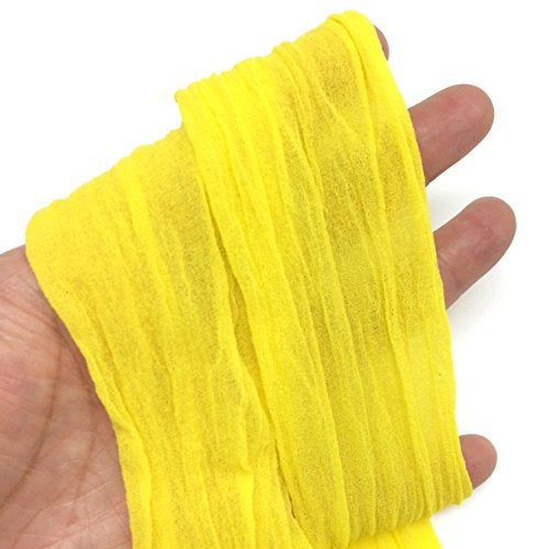 PEPPERLONELY Yellow 10PC 23 Inch Nylon Stocking Flower Fabric for Flowers Making - Yellow - Image 2