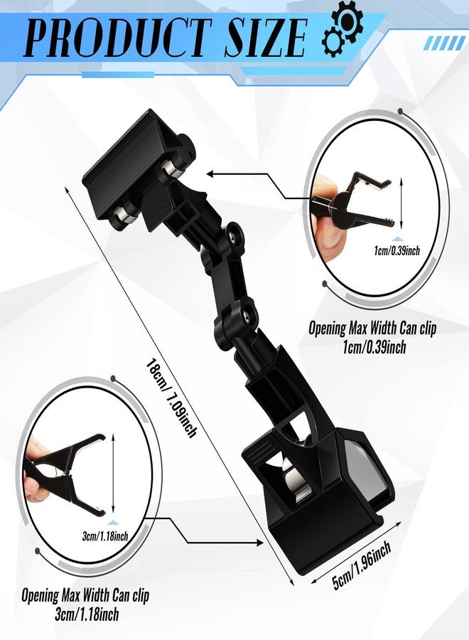 Lewtemi Pack of 4 Flexible Documents Holder Foldable Adjustable Copy Paper Holder Clip for Computer Monitor Handy Artist Supplies Rack Canvas Clamp Double Head Typing Painting Easel Accessory(Black) - Image 2
