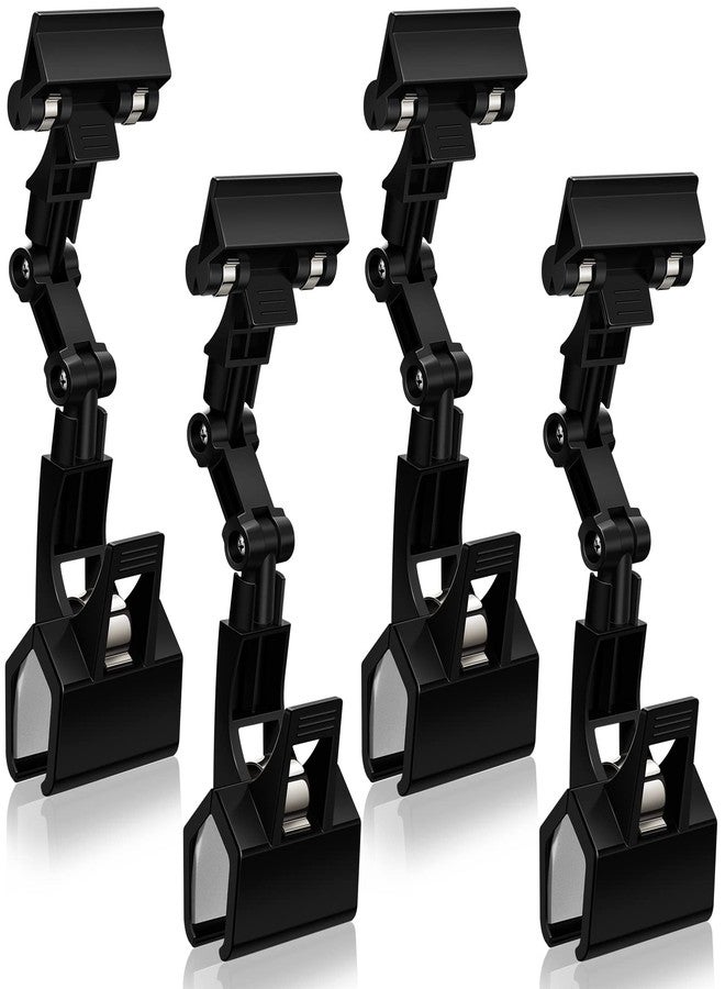 Lewtemi Pack of 4 Flexible Documents Holder Foldable Adjustable Copy Paper Holder Clip for Computer Monitor Handy Artist Supplies Rack Canvas Clamp Double Head Typing Painting Easel Accessory(Black) - Image 1