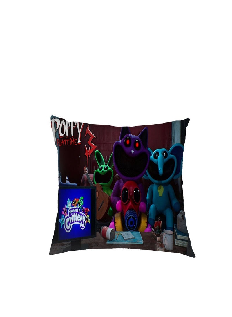 XiuWoo Smiling Critters Throw Pillow Covers,Case Cover Square Cushion Cover,Smiling Critters Cartoon peripheral,Animal Cushion Covers Pillow Case Cover for Sofa Car Bedroom Home Decor - Image 1