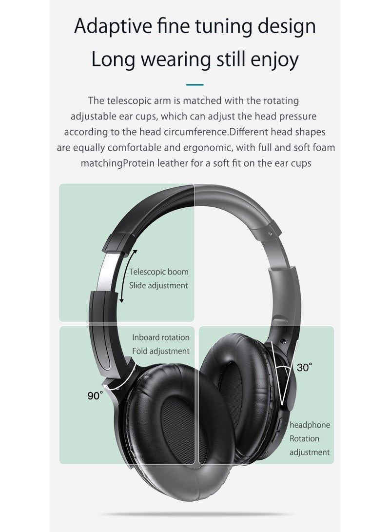 Langsdom HBN30 Foldable Bluetooth Headphones – Extra Bass, Adjustable Fit, Ai Noise Isolation, Bluetooth 5.1, IPX4 Waterproof, 40mm Drivers - Image 4