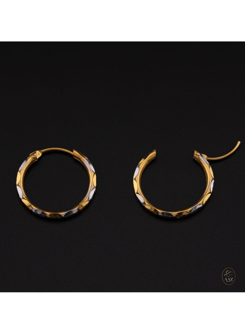 AAZ Jewellery L.L.C Two Toned 22K Gold Hoop Earrings - Image 2