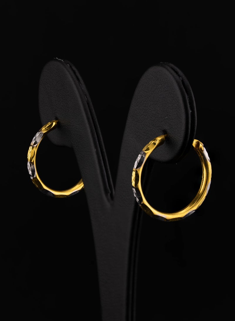 AAZ Jewellery L.L.C Two Toned 22K Gold Hoop Earrings - Image 3