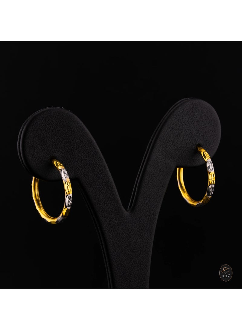 AAZ Jewellery L.L.C Two Toned 22K Gold Hoop Earrings - Image 4