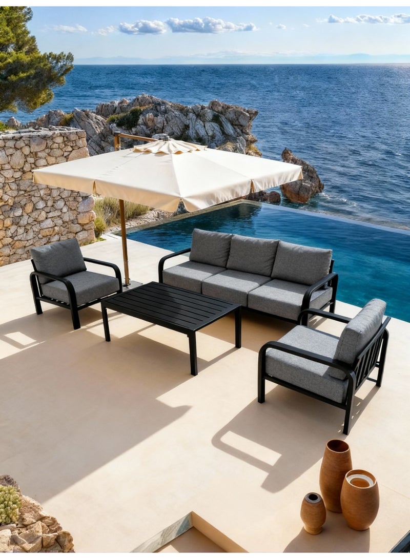 Broyhome Outdoor Furniture Modern Patio Outdoor Sofa Set For Garden with Coffee Table for Luxury Villa, Poolside & Terrace - Image 2