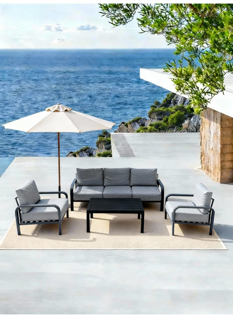Broyhome Outdoor Furniture Modern Patio Outdoor Sofa Set For Garden with Coffee Table for Luxury Villa, Poolside & Terrace - Image 3