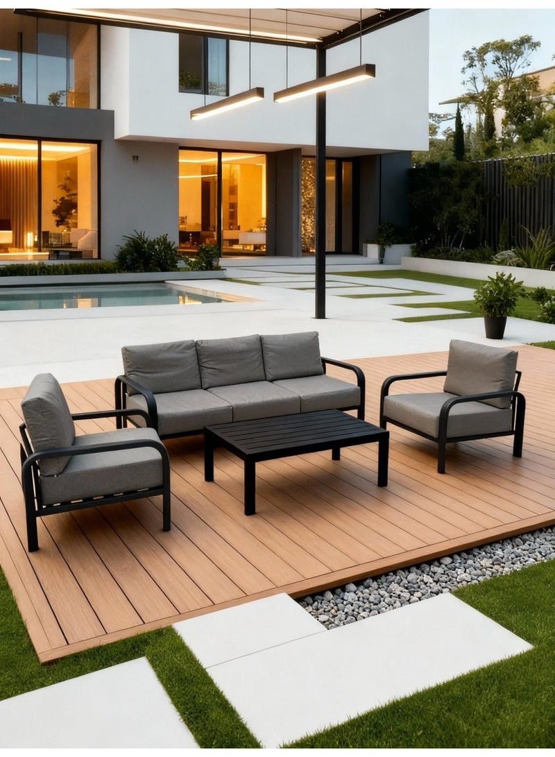 Broyhome Outdoor Furniture Modern Patio Outdoor Sofa Set For Garden with Coffee Table for Luxury Villa, Poolside & Terrace - Image 4