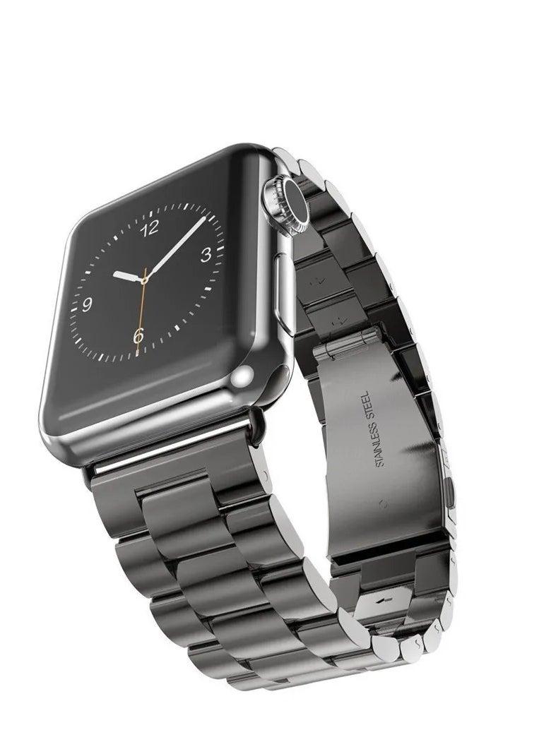 HEXABEX - Apple Watch Stainless Steel Band, Replacement Strap for Apple Watch Compatible with All Series Any of these Sizes 46mm/45mm/44mm/49mm Black - Image 1