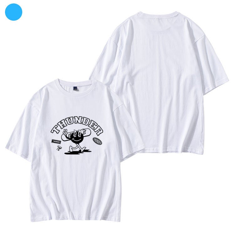 ATEEZ World Tour Concert BREAK THE WALL Same Style Short Sleeve T-shirt Loose Shoulder Print Song Clothes - Image 1