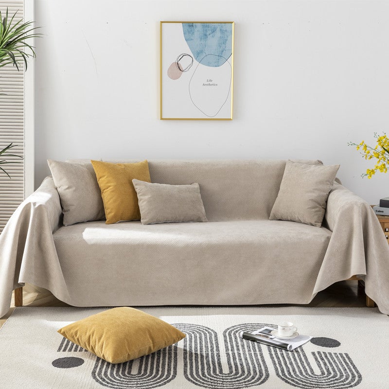 Four Seasons Universal Waterproof Solid Color Cut Velvet Sofa Cover Towel Factory Simple Non-Slip Anti-Urine Anti-Dirty Sofa Towel Cover - Image 1
