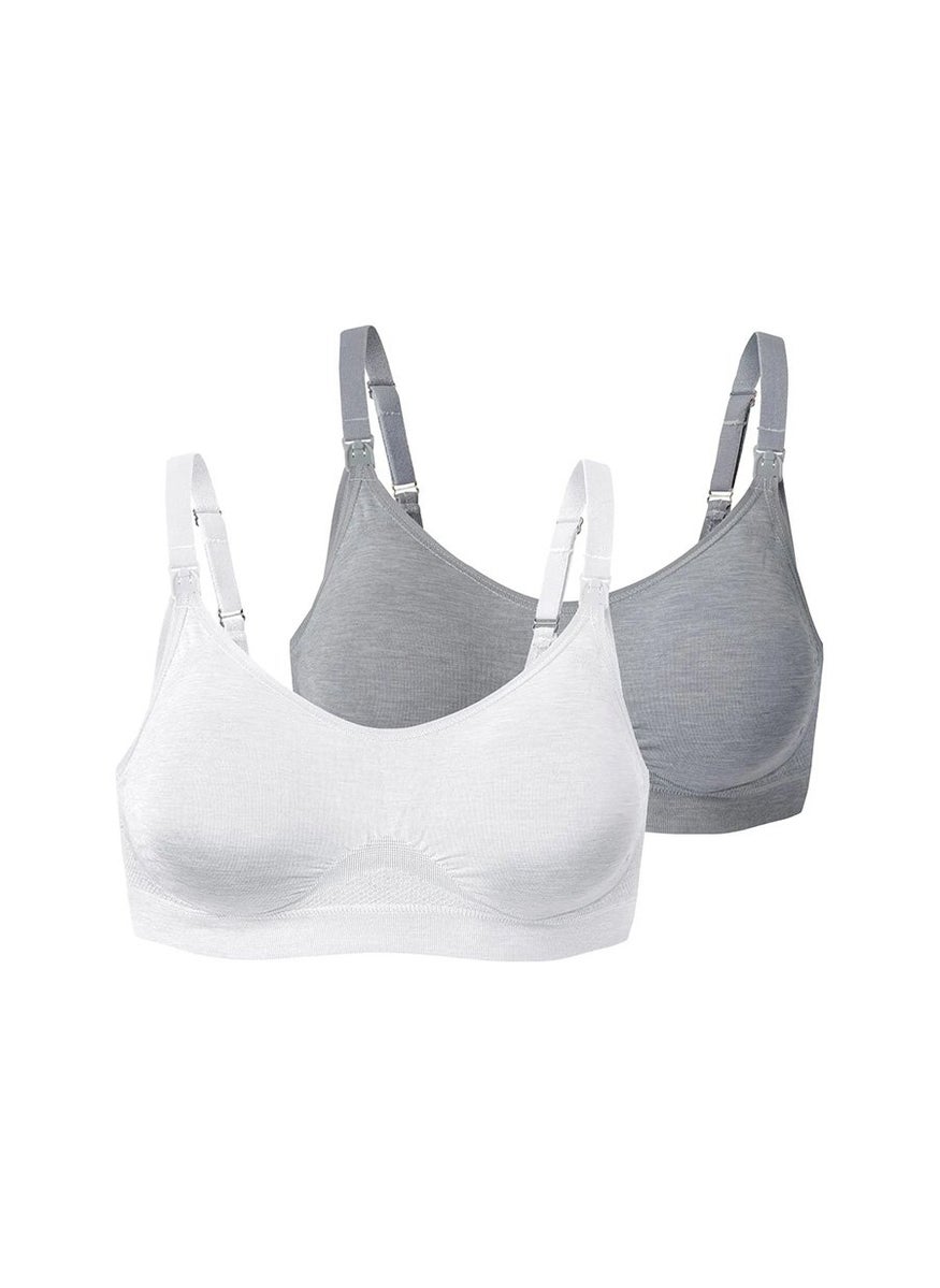 Tchibo Women 2 Pcs Seamless Nursing Bra, White  - Image 2