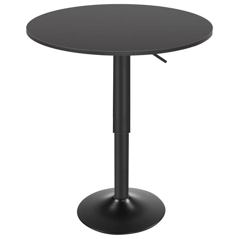 HOOBRO Bar Table, Height-Adjustable Round Pub Table 27-35.4 Inches, Cocktail Table with Sturdy Base, Modern Style, Easy to Assemble, Suitable for Small Space, Black BK58BT01G1 - Image 1