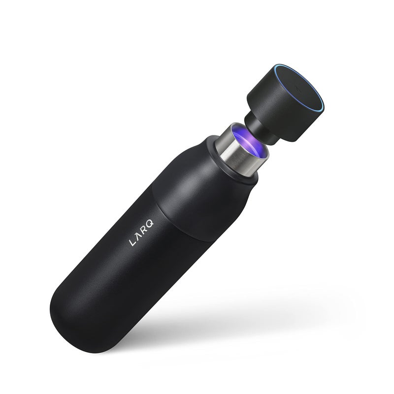 LARQ Bottle - Self-cleaning and Insulated Stainless Steel Water Bottle with Award-winning Design and UV Water Sanitizer  25oz  Obsidian Black