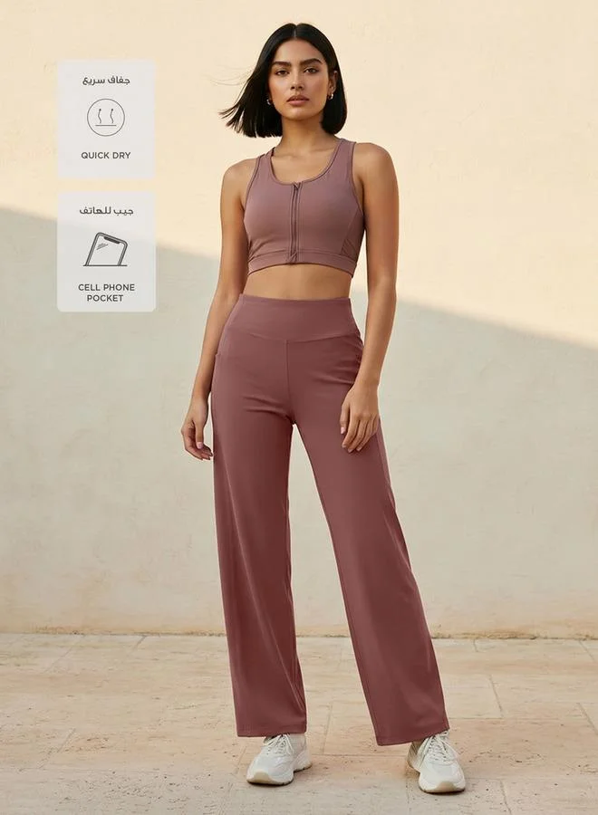 Splash Active PINK Wide Leg Track Pants for Women | Best Price UAE