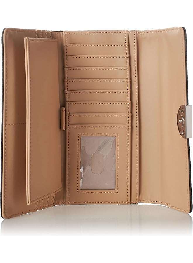 NINE WEST Wildwood Boxed SLG Check Bag Brown Logo Multi - Image 4