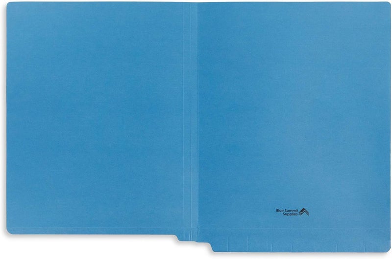 Blue Summit Supplies 100 مجلدات ملفات زرقاء ذات علامة نهاية، مجلدات علامة نهاية، ملفات ذات علامة قطع مستقيم معززة للاستخدام في المكتب، الفصل الدراسي، الأعمال، بحجم رسالة، أزرق، عبوة 100 - Image 5