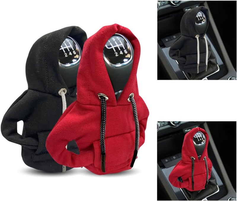 Car Gear Shift Hoodie, Fashionable Gear Shift Knob Cover, Mini Hoodie for Auto Shifter, Auto Interior Cute Gadgets, Universal Car Decoration Accessories | Nylon Fashionable Mini Hoodie Decoration, Cute Gadgets, Universal Car Interior Accessories, Fit for Manual and Automatic Cars - Image 1
