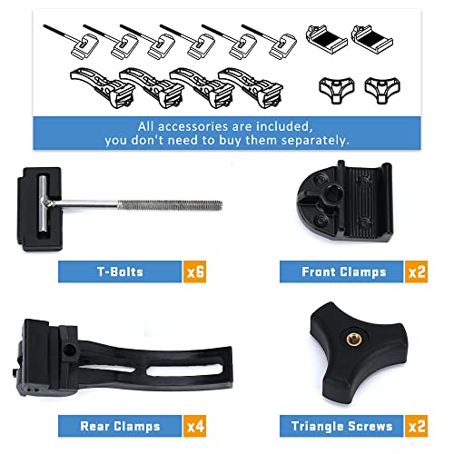 PQY Truck Tonneau Cover Replacement Installation Accessory for Hard Tri-fold Tonneau Cover Include Rear Clamp Front Clamp T-Bolts - Image 2