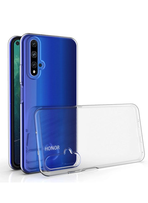 Compatibile for Huawei Nova 5T / Honor 20 Coverage Cover Case Soft Slim Gel Silicone Soft TPU Case+ Film Tempered Glass 9H touch screen Transparent