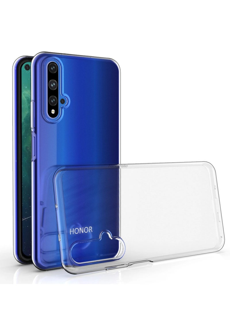 Compatibile for Huawei Nova 5T / Honor 20 Coverage Cover Case Soft Slim Gel Silicone Soft TPU Case+ Film Tempered Glass 9H touch screen Transparent