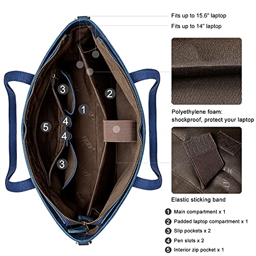 S-ZONE Genuine Leather Tote Bag for Women Large Shoulder Purses Work Handbags with Crossbody Strap Vintage - Image 3