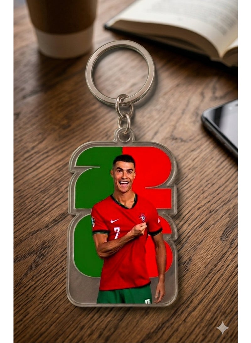 Dreamzon 2026 Football World Cup Acrylic Keychains - Cristiano Ronaldo Portugal CR7 Souvenir Keyring, Soccer Fan Gift Bag Pendant - Image 2