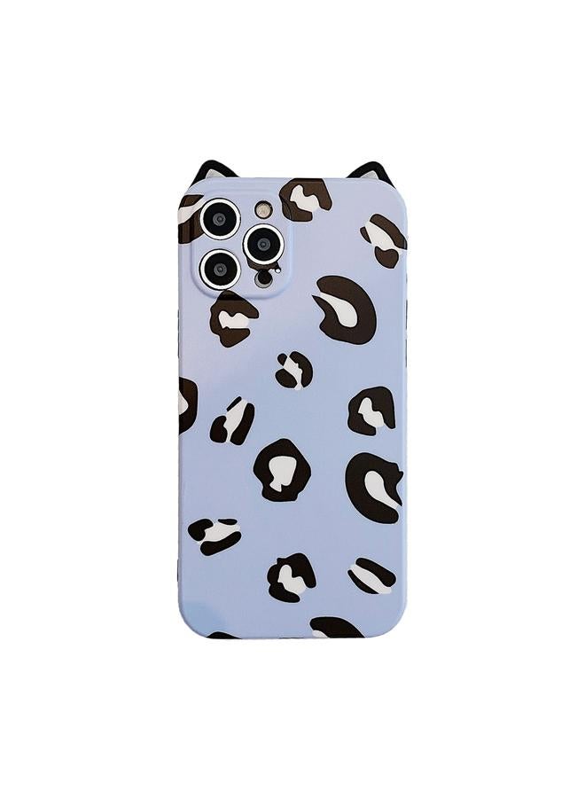 Zaboon Case For iPhone 11 Cat Ear Leopard Print TPU Straight Edge Protective Case with Lanyard - Image 2