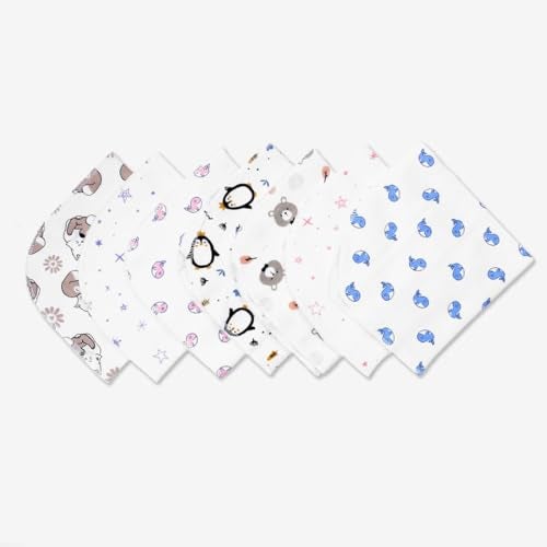 BABY STATION Baby Washcloth Set |100% Hosiery Cotton | Super Soft | Reusable & Ultra Soft | Face Towel | Pack of 7 Color May Vary (1) - Image 1