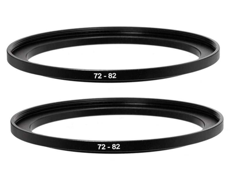 Fotasy (2 Pcs) 72-82MM Step-Up Ring Adapter, 72mm to 82mm Step Up Filter Ring, 72mm Male 82mm Female Stepping Up Ring for DSLR Camera Lens and ND UV CPL Infrared Filters - Image 1