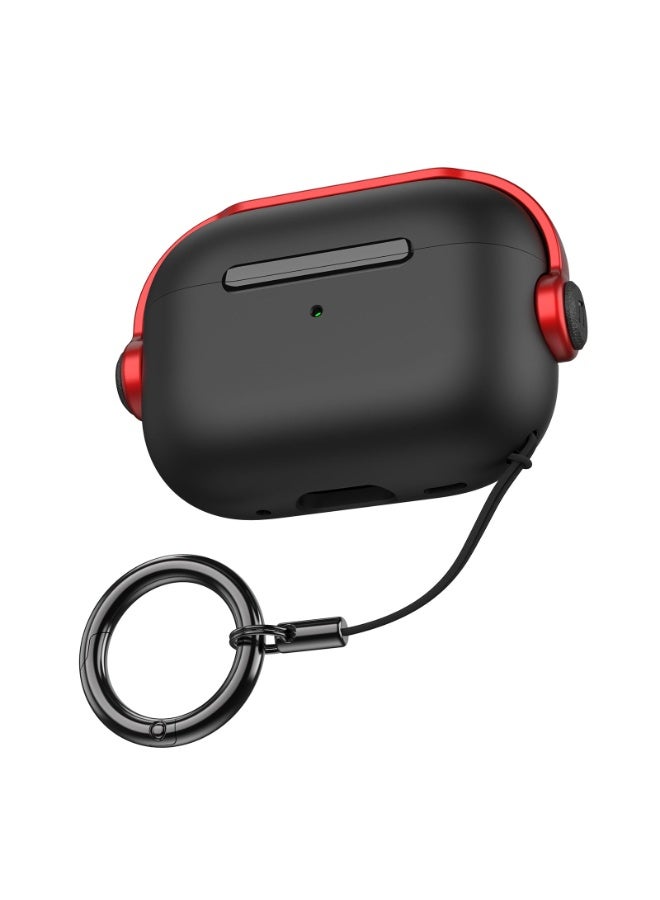 for AirPods 4th Generation Case Cover 2024, Military Grade Shock-Absorbing for AirPods 4 Case with Keychain for Women Men, Black - Image 1