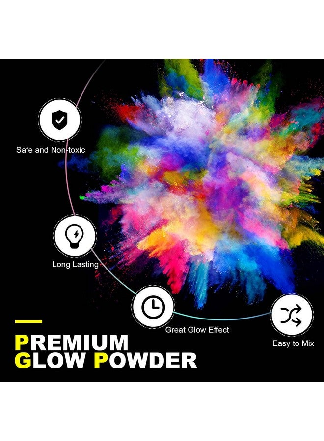 HTVRONT Glow in The Dark Pigment Powder (12 colors, 0.7 oz / 20 g Each), Glow in The Dark Resin Pigment with UV Lamp, Glow in the Dark Mica Powder for Epoxy Resin, Acrylic Nails, Bath Bomb, etc. - Image 4