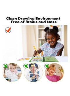 Generic 6 Pack Magic Water Colouring Book,Kids Reusable Drawing Book with 6 Pieces Pen,Coloring Book for Kids Educational Toy  - Image 4