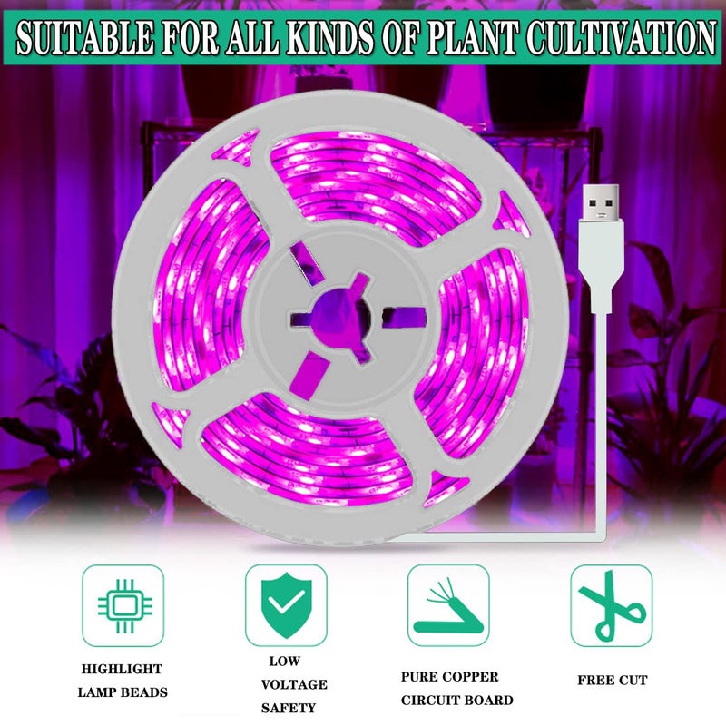 Meridian LED Plant Grow Light Strips USB Full Spectrum Waterproof Lamp for Indoor Succulents - CT - Image 2