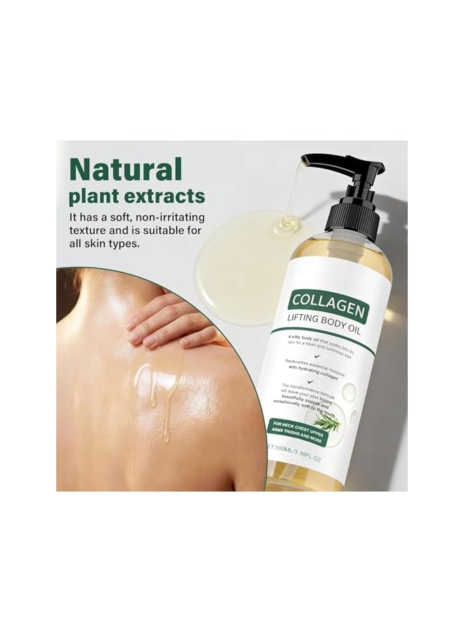 FLEXQW Collagen Lifting Body Oil After Shower, Hydrating Collagen Oil For Body, Moisturizing Anti Aging for Women u0026 Men, Helps Soften Appearance of Crepey Skin for All Skin Types, 3.8 Fl Oz - Image 5