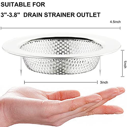 LASSHSWA 2 Pcs Kitchen Sink Strainer Stainless Steel, Mesh and Punching, Kitchen Sink Drain Strainer, Sink Strainers with Large Wide Rim 4.5" Diameter for Kitchen Sinks - Image 2