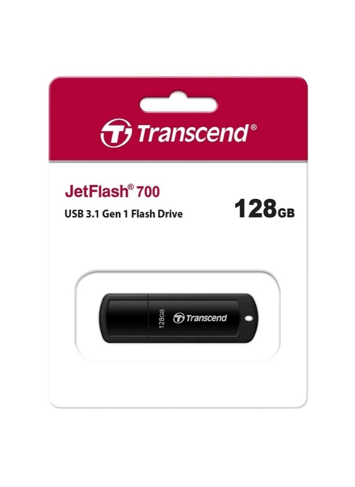 Transcend 128GB USB 3.1 Gen 1 Flash Drive, 5 Gbps | JetFlash 700 | TS128GJF700  - Image 1