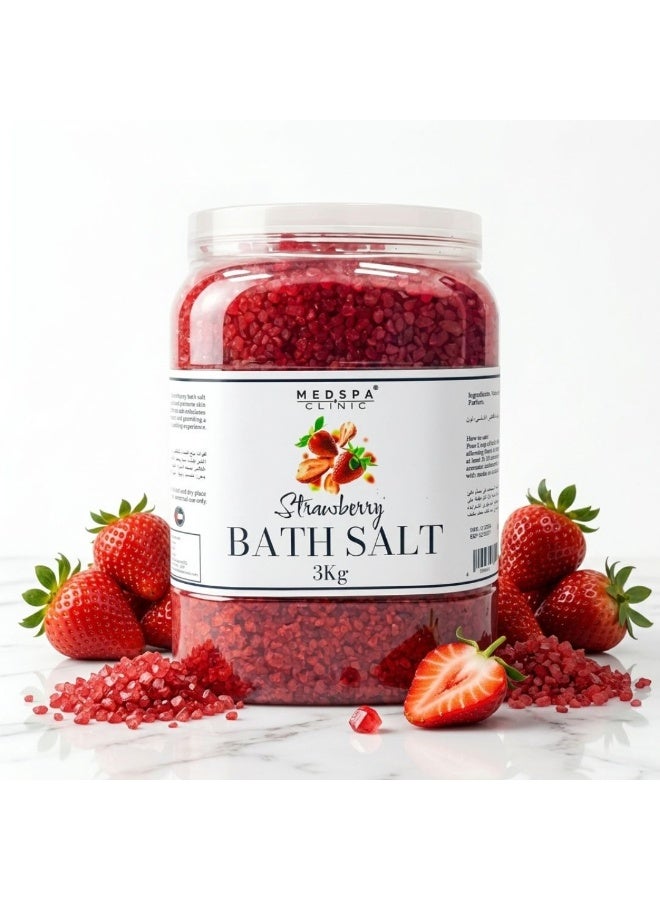 MEDSPACLINIC Strawberry Foot and Body Soak Salt for Relaxing Aromatherapy Detox Soak, Women and Men - 3Kg - Image 1