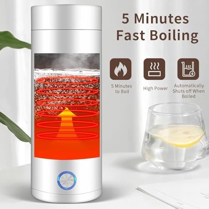 Molor Electric Portable Travel Kettle 3 In 1 Mini Electric Heating Cup 400Ml Stainless Steel Travel Heating Mug Fast Boil And Auto Shut Off Hot Water Heater Thermos For TeaCoffeeMilk - Image 2