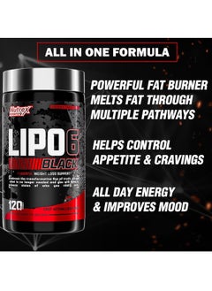 Nutrex Research Lipo 6 Black 120 Capsules  - Image 3