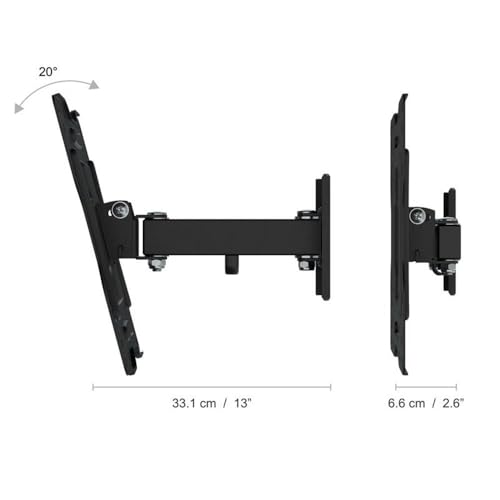 AVF Extendable Tilt and Turn Monitor Wall Mount for 13" to 39" Screens in Black - Image 3