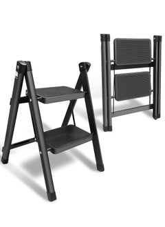 Acotsun Acotsun 2 Step Ladder, Multipurpose Home Foldable Ladder Folding Ladder with Wide Anti-Slip Pedal, Step Stool Portable,Lightweight,for Home Kitchen Library Office Holds,Max 150 KG(2 STEPS)  - Image 1