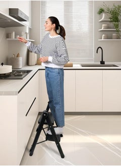 Acotsun Acotsun 2 Step Ladder, Multipurpose Home Foldable Ladder Folding Ladder with Wide Anti-Slip Pedal, Step Stool Portable,Lightweight,for Home Kitchen Library Office Holds,Max 150 KG(2 STEPS)  - Image 3