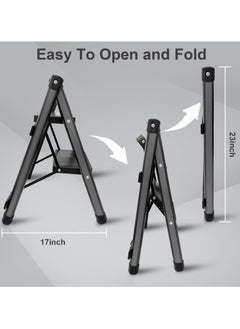Acotsun Acotsun 2 Step Ladder, Multipurpose Home Foldable Ladder Folding Ladder with Wide Anti-Slip Pedal, Step Stool Portable,Lightweight,for Home Kitchen Library Office Holds,Max 150 KG(2 STEPS)  - Image 5