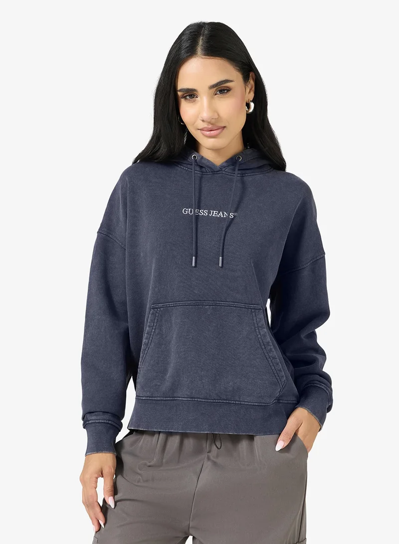Guess Jeans Embroidered Hooded Sweatshirt