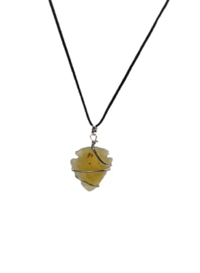 CA AGATE Natural Yellow Carnelian Arrow pendant Necklace Healing Crystal Gemstone Jewelry - Image 1