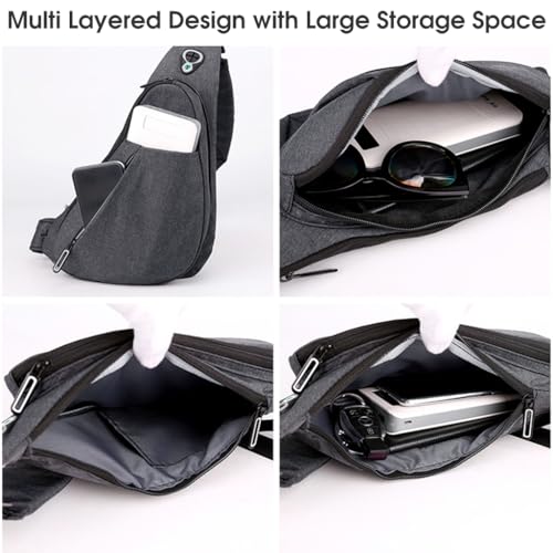 GUSTAVE® Sling Bag for Men Waterproof Fanny Pack Cross Body Bag Stylish Side Bag with Adujustable Shoulder Strap Lightweight for Outdoor, Travel, Hiking, Sports - Image 4