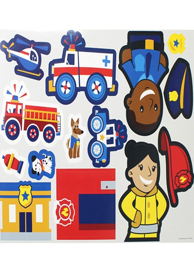 Tribello Make Your Own Sticker Scene - 12 Kit Rescue Team DIY Stickers for Kids Activities DIY Party Favors Rescue Police Fire Birthday Party Favors - Stationary Arts & Crafts Kids Craft Activities - Image 4