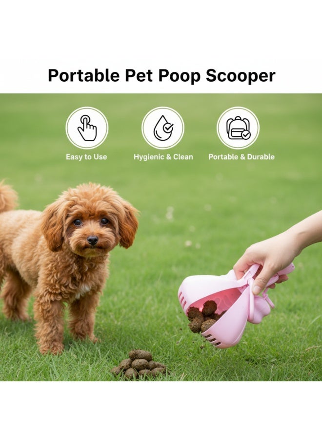 funkypets Dog & Cat Poop Scooper with Bag Dispenser – No-Touch Handheld Pet Waste Picker, Portable Sanitary Poop Cleaner for Dog Walks, Attachable to Leash, Harness or Waist – Includes 15 Bags (Blue) - Image 3