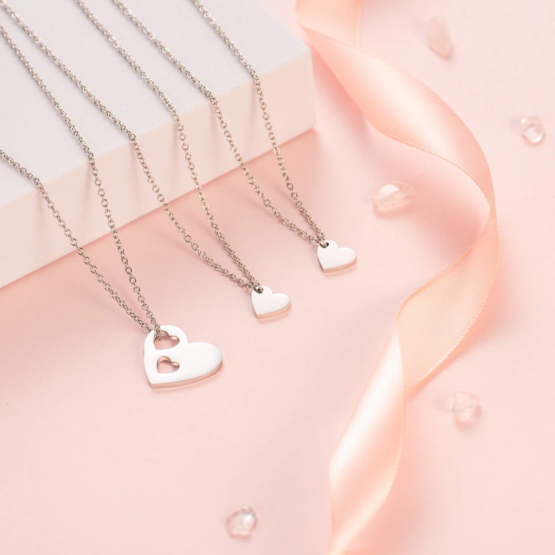 MANVEN Mom Mother Daughter Necklace Set for 3 Heart Matching Mommy and Me Jewelry from Mom Birthday Gift for Daughter Women - Image 4